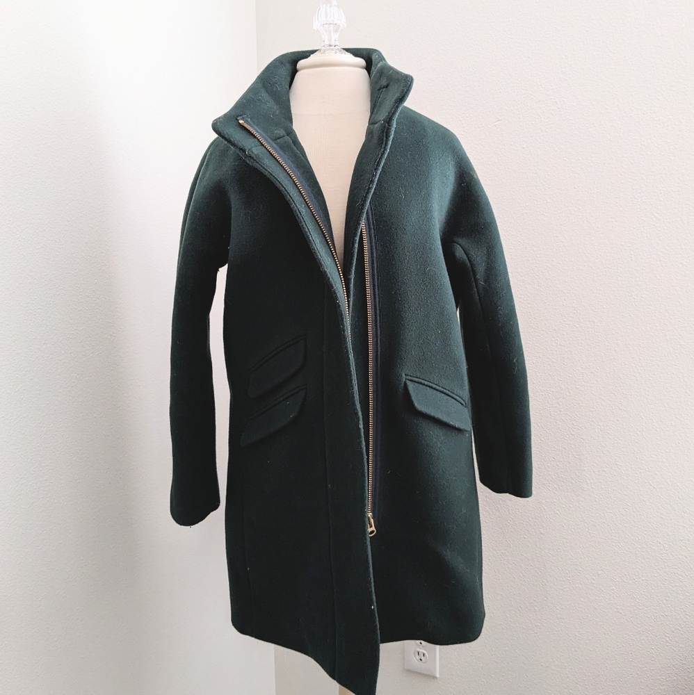 J.Crew Stadium Cloth by Nello Gori Wool Coat | dark green | 4P